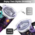 thumbnail image 5 of 40 Oz Halloween Spooky Tumbler with Handle and Straw, Double Wall Vacuum Reusable Stainless Steel Water Bottle Leak Proof Insulated Travel Mug Scary Iced Coffee Cup, for Iced or Cold Beverages, 5 of 7