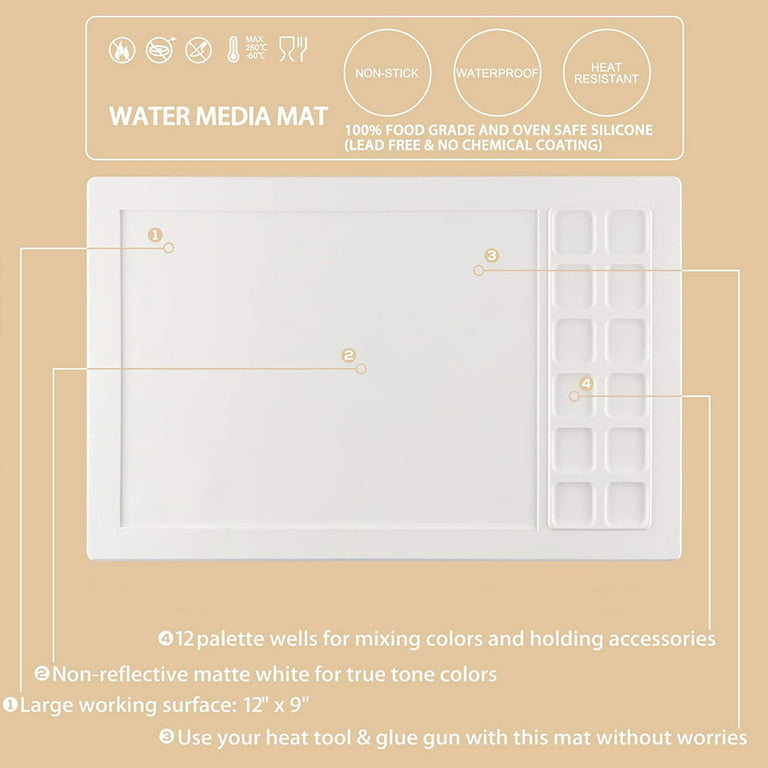 Silicone Craft Mat Large White Color Nonstick Nonslip Silicon Mat for Crafts Creating Painting, Boy's