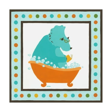 Trademark Fine Art 'Rub A Dub Dino III Childrens Art' Canvas Art by June Erica Vess