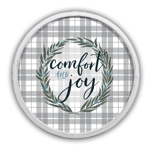 Creative Products Comfort and Joy 20 x 20 Round White Framed Print