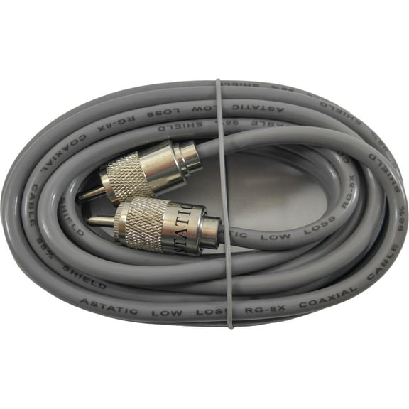 Astatic A8X18Z CB / HAM Radio 18 Foot RG8X Antenna Coaxial Cable w/ PL259's