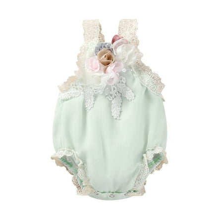 

Baby Girls Bodysuits Baby Floral Spring Summer Ruffle Lace Sleeveless Romper Bosyduit Clothes