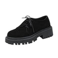 thumbnail image 2 of EKVAHL Women's Lace Up Casual Oxford Shoes, Breathable Faux Suede Walking Shoes, Comfort Orthopedic Platform Office Outdoor Shoes Black, 2 of 5