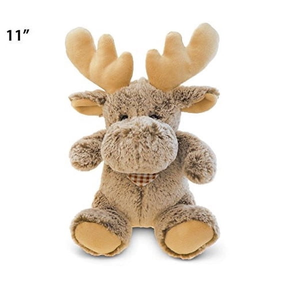 Puzzled Super-Soft Sitting Moose Plush 11 inch