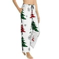 thumbnail image 2 of Naloa Buffalo Plaid Christmas Trees Print Women’s Ultra-Soft Comfy Pajama Lounge Pants with Pockets & Drawstring, 2 of 8