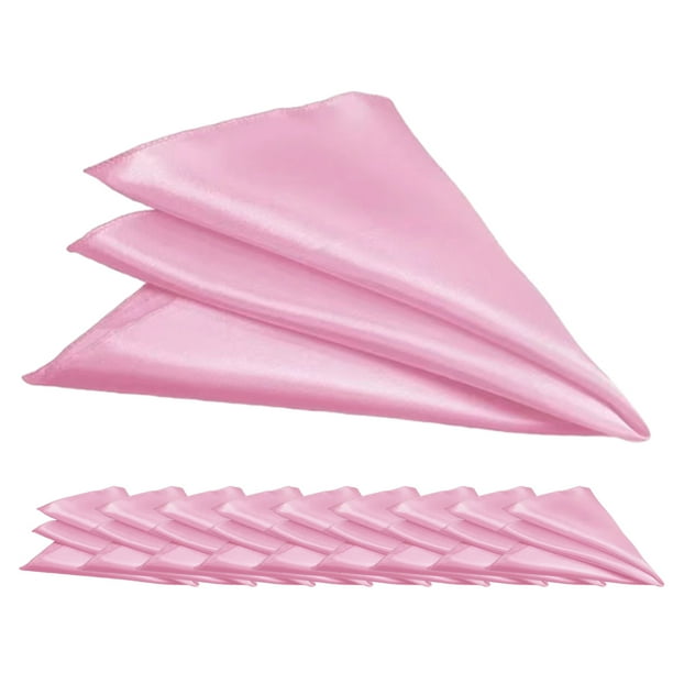 Servilletas de satén Dinheiro, paquete de 10, servilletas de satén cuadradas, servilletas suaves para bodas, cenas, restaurantes, fiestas, decoración, 48 cm x 48 cm