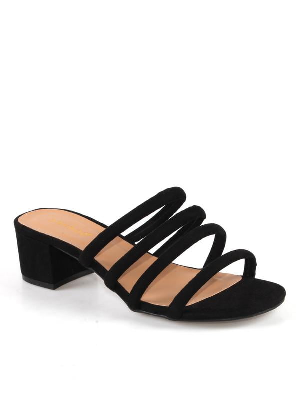 black strappy slides