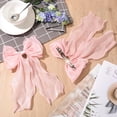 thumbnail image 4 of 2Pcs Large Hair Bow Clips, Silk Yarn Ribbon Bow Hair Barrette for Women, Elegant Long Tail Bowknot French Hair Accessories for Wedding, Parties, Festivals, 4 of 8
