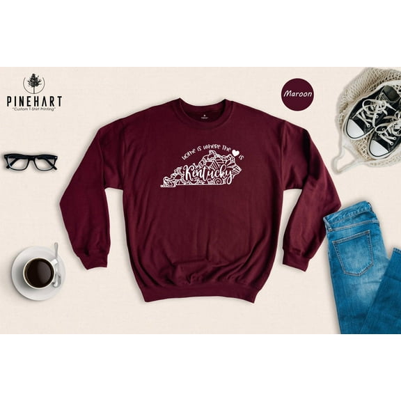 Kentucky State Map Sweatshirt: Travel Souvenir Gift All Size S-5Xl