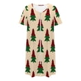 thumbnail image 5 of Wowcloth Woman's Christmas Loungewear Nightgown, Casual Loose-Fit Short Sleeve Design, Soft Sleepwear for Holiday Home Comfort and Daily Relaxation, 5 of 8