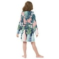 thumbnail image 7 of FORMRS Niños Bathrobe Unisex Hooded Robe Soft Plush Pajamas Sleepwear, Size 2-3T, Pink Flowers, 7 of 7