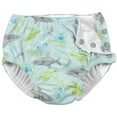thumbnail image 1 of i Play Boys Reusable Absorbent Baby Swim Diapers Light Aqua Shark Sealife 18 Months, 1 of 1