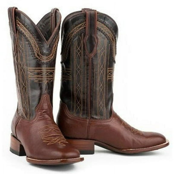 Men's Stetson Denver Boots Square Toe Handcrafted JBS Collection Brown