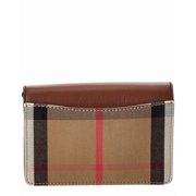 Burberry Check Canvas & Leather Crossbody, Brown