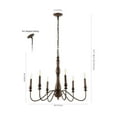 thumbnail image 5 of JONATHAN Y Victoria 29" 6-Light Rustic Mid-Century Iron LED Chandelier, Brown, JYL7597A, 5 of 8