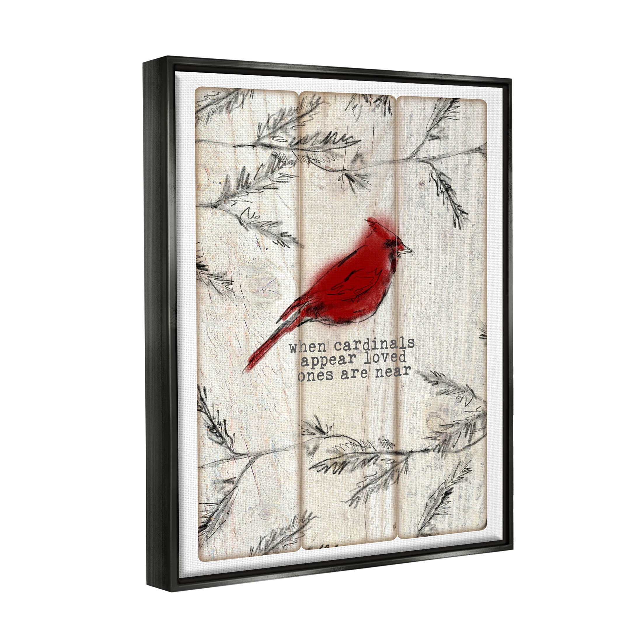 Cardinals Appear Loved Ones Near Phrase Animals & Insects Graphic Art Jet Black Framed Art Print Wall Art
