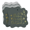 thumbnail image 3 of Inkdotpot Pack Of 100 Real Gold Foil Bracket Shape Paper Tags Baby It's Cold Outside Baby Shower Favor Hang Tags, 3 of 7