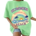 thumbnail image 2 of Oversized Tshirts for Women Short Sleeve Crewneck Tee Summer Casual Womens Graphic T Shirts Beach Tops, 2 of 5