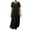 Black, variant on purcolt Womens Cotton Linen Maxi Dress Short Sleeve Crewneck Pleated Sundress Casual Loose Fit Beach Dress Flowy A Line Long Dresses