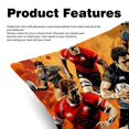 Football Throw Pillow Covers Set of 2 with Velvet Fabric and Unique
