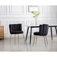 thumbnail image 4 of Guyou Velvet Dining Chair Set of 2, Modern Upholstered Side Chairs Accent Chair with Back and Metal Legs for Dining Room Living Room Bedroom, Black, 4 of 10