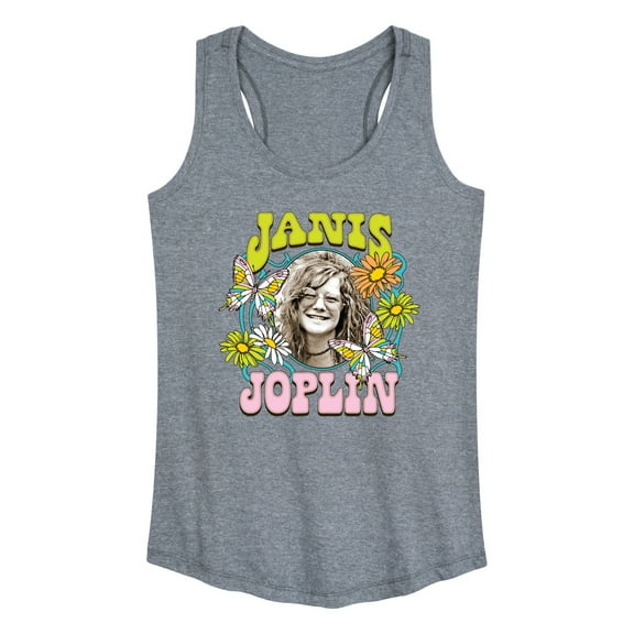 Janis Joplin - Butterfly And Flowers - Women's Racerback Tank Top