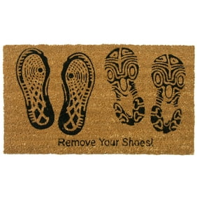 Viana Please Remove Your Shoes Coir Door Mat 18 Inchx30 Inch