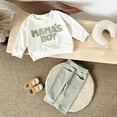 thumbnail image 4 of Toddler Baby Boy Fall Clothes Casual Alphabet Patchwork Long Sleeve Sweatshirt with Solid Pants 2Pcs Kids Outfits （Size 6M-3Y）, 4 of 13