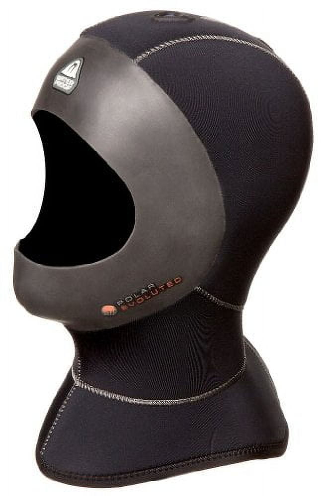Waterproof H1 5/10mm Sandwich Faceseal Polar Evo Hood, X-Small (Black, X-Small)