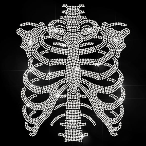 Glass Hotfix Rhinestone Iron on Appliques Costume Accessories for Bags Pants Skeleton 297x210mm