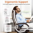 thumbnail image 2 of NEO CHAIR Office Desk Chair PU Leather Chair with Lumbar Support, Brown, 2 of 9