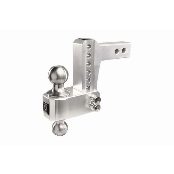 2.0" Aluminum Medium Duty 4" Drop/Rise Hitch - Stainless Steel Ball
