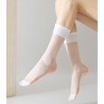 thumbnail image 2 of Zhengup Womens Nylon Sheer Socks Nude Crew Stocking Ultra Thin Cool See Through Calf High Silk Socks for Women 6Pack, 2 of 7
