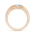 thumbnail image 2 of Angara Natural 0.72 Ct. Aquamarine Solitaire Ring in 14K Rose Gold for Women (Ring Size: 7), 2 of 11