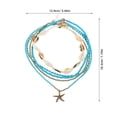 thumbnail image 2 of 5 collares bohemios multicapa con conchas, estrellas de mar y cuentas de arroz, joyería de moda para mujer, para playa, verano y ropa informal., 2 of 3