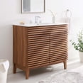 thumbnail image 3 of Modway Render 36" Modern Wood and Ceramic Bathroom Vanity in Walnut/White, 3 of 8