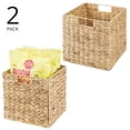 thumbnail image 5 of mDesign Woven Hyacinth Kitchen Storage Organizer Basket Bin, 2 Pack, Natural/Tan, 5 of 8