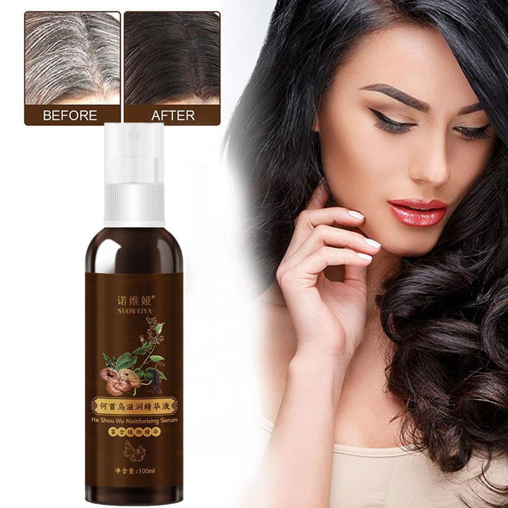 Black hair essence dyeing spray gray hair dye shampoo Polygonum ...