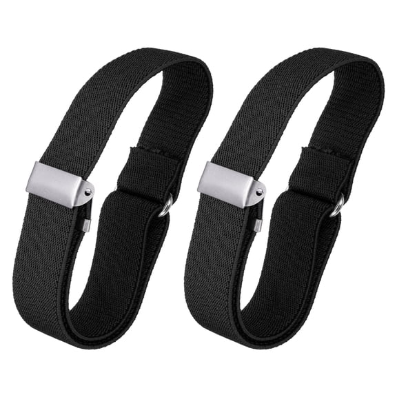 Uxcell Adjustable Arm Bands Anti-Slip Sleeve 2Pack Black/Garter Elastic Shirt Sleeve Holders for Men Women