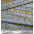 thumbnail image 3 of Soimoi Modal Satin Fabric Stripe & Moroccan Kaleidoscope Print Fabric by Yard 42 Inch Wide, 3 of 3