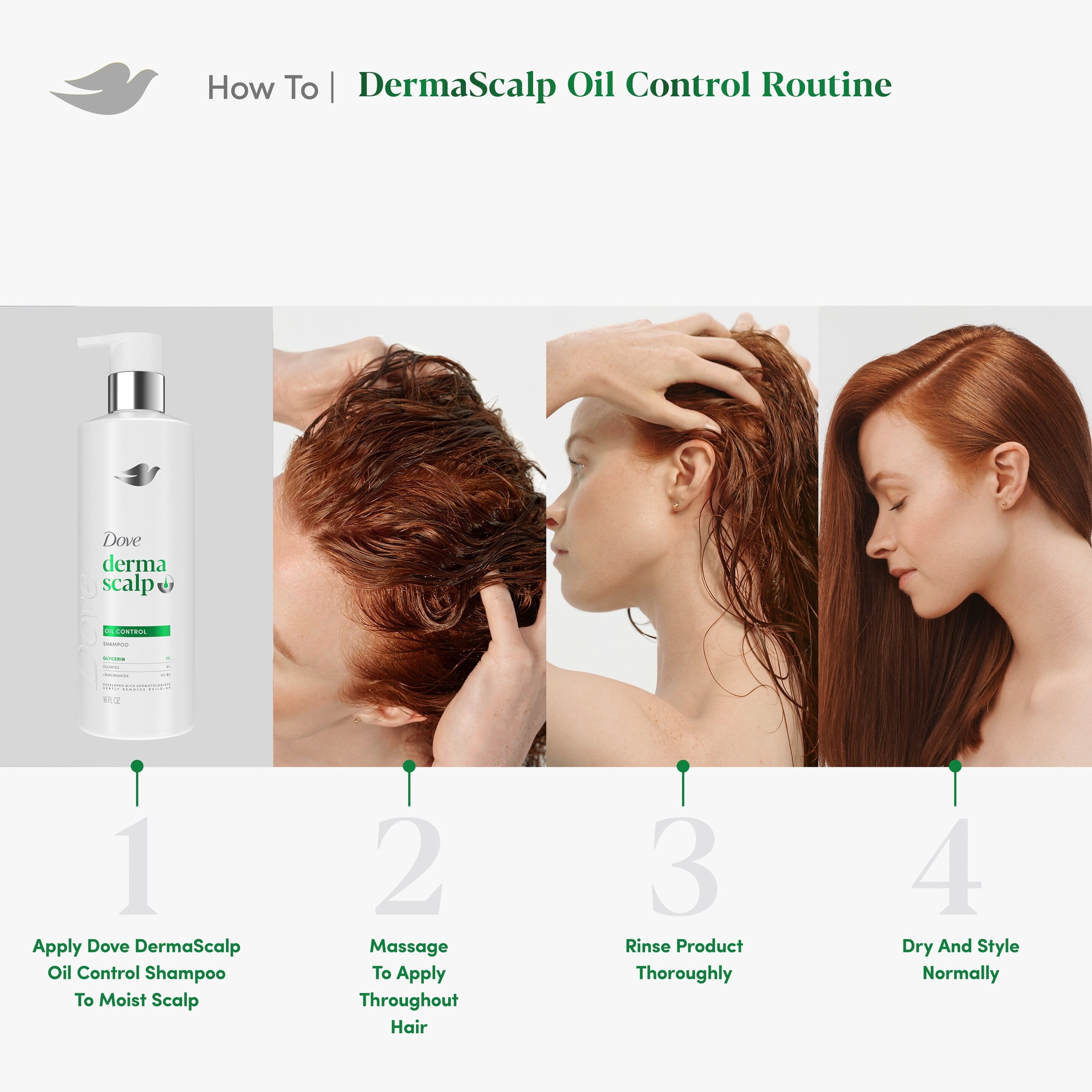 Dove Derma Scalp Oil Control Shampoo With Glycerin, Sulfates and  Niacinamide For Removing Scalp Product Buildup, 16 fl oz 1 Count