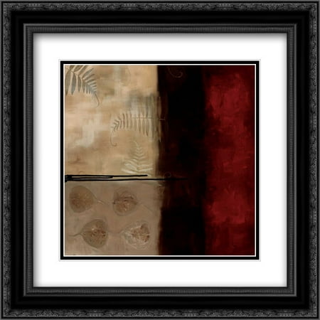- Russet Fern II 2x Matted 20x20 Black Ornate Framed Art Print by Maitland, Laurie