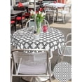 thumbnail image 5 of Outdoor Tablecloth with Umbrella Hole for Patio/Picnic/Party/Camping, Black White Morocco Waterproof Table Cloth Round Cover Washable, Modern Abstract Classic Geometric (Dia 54"), 5 of 8
