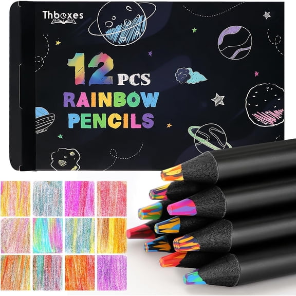 16Pcs Rainbow Pencils,colouring pencils for Adults,Art Supplies Drawing Coloured Pencils,Birthday Gifts for Kids Girls Boys Teenagers Children