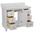thumbnail image 4 of Bella 42" Bathroom Vanity with White Cabinet and Engineered Marble Top, 4 of 7