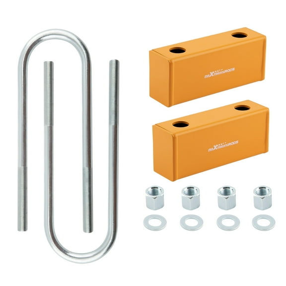 maXpeedingrods 3" Lowering Block Kit and U-bolts Kit for Chevy C10 Rear 1960-1972(Gold)