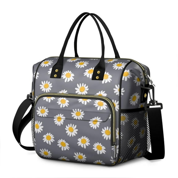 OBREWU Sunflower Womens Lunch Box for Work,Insulated Large Sunflower Lunch Bag for Women,Loncheras Para Mujer,Leakproof Adult Lunch Bag for Work,Beach,Travel,Picnic,Camping