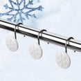 thumbnail image 4 of AGPtek 12Pack Blanc Noël Flocon de Neige Antirouille Plastique Rond Crochets de Rideau de Douche pour la Maison Décorative, 4 of 6