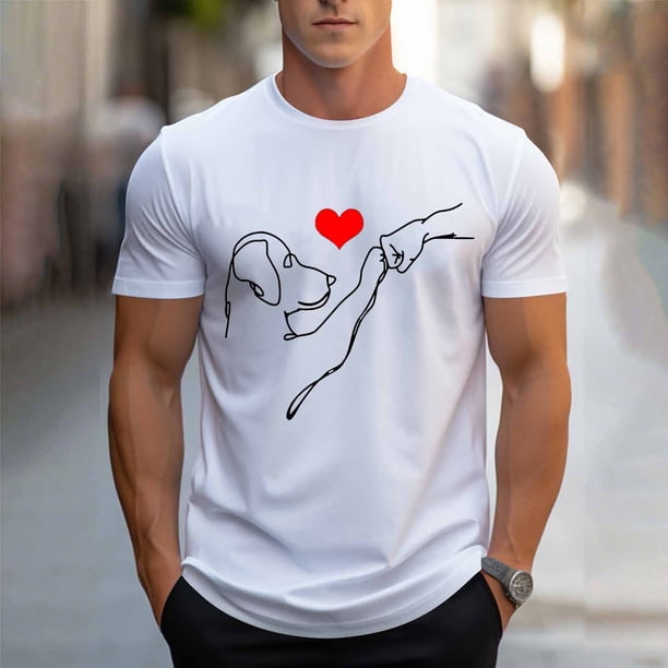 Tops para hombre, blusas y camisas de cuello redondo y manga corta para hombre, blusas casuales de cuello redondo con estampado de moda para hombre, blusas de cuello redondo y manga corta, camisas par