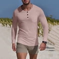 thumbnail image 2 of Lopecy-Sta Men's Long Sleeve Shirt with Button Base Shirts for Men Cotton Crew Neck Shirts Casual Lightweight T-Shirt Underwear, 2 of 9